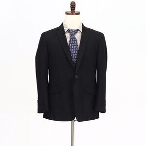 Kenneth Cole 38R Black Solid 2-Button Sport Coat Blazer Jacket P355